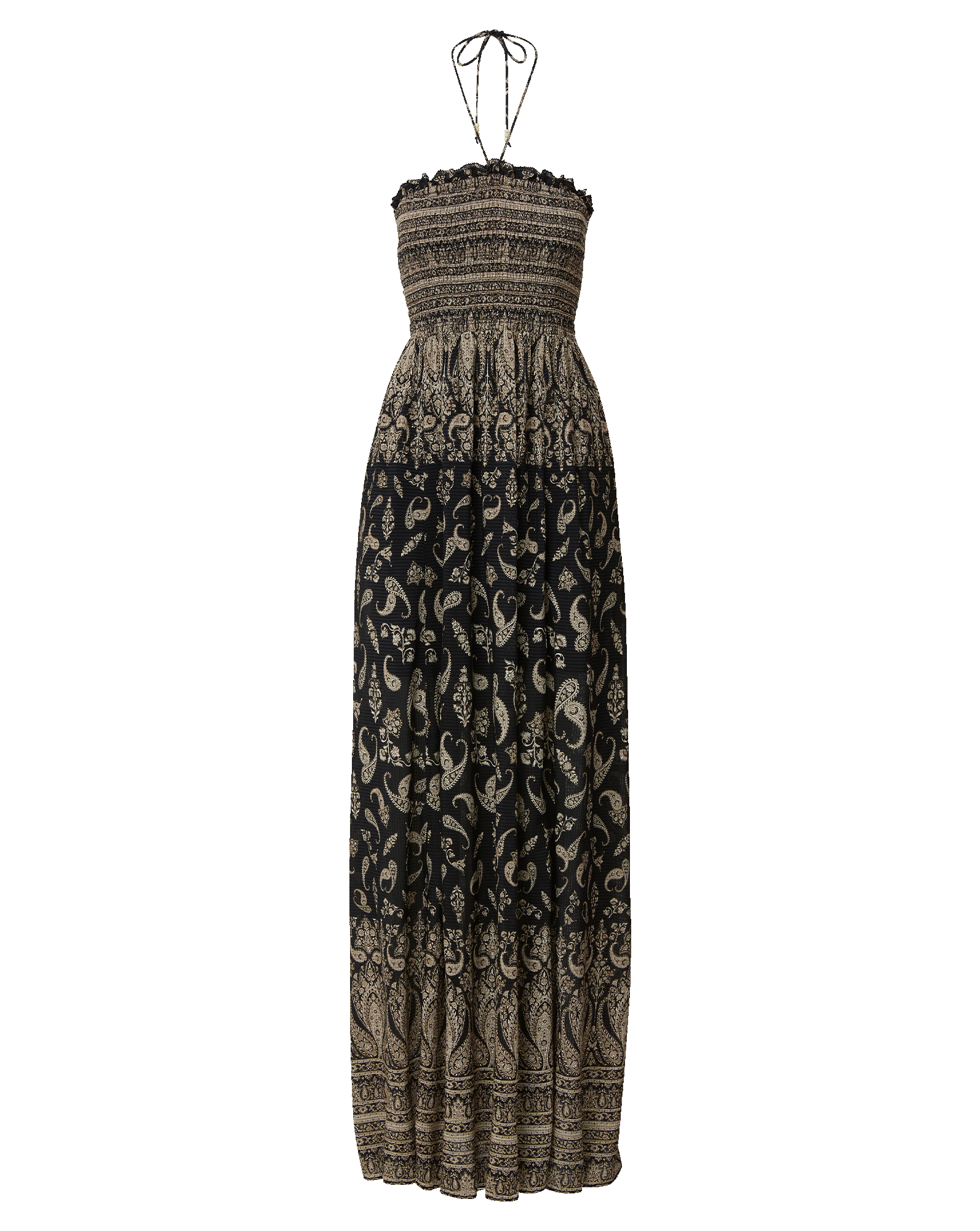 Veronica Beard Ayanna Halter Maxi Dress Black Multi