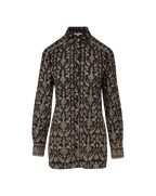 Veronica Beard Lloyd Paisley Button-Down Shirt - Black Multi