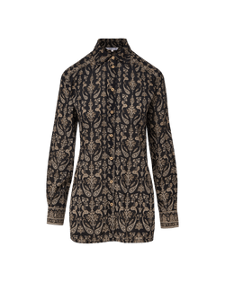 Veronica Beard Lloyd Paisley Button-Down Shirt - Black Multi