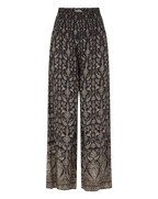 Veronica Beard Callaway Smocked Wide-Leg Pant - Black Multi