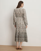 Veronica Beard Vani Paisley Midi Dress - Ecru Multi