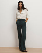 Veronica Beard Saku Striped Button-Down Shirt - Dove White/Black