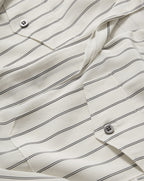 Veronica Beard Saku Striped Button-Down Shirt - Dove White/Black