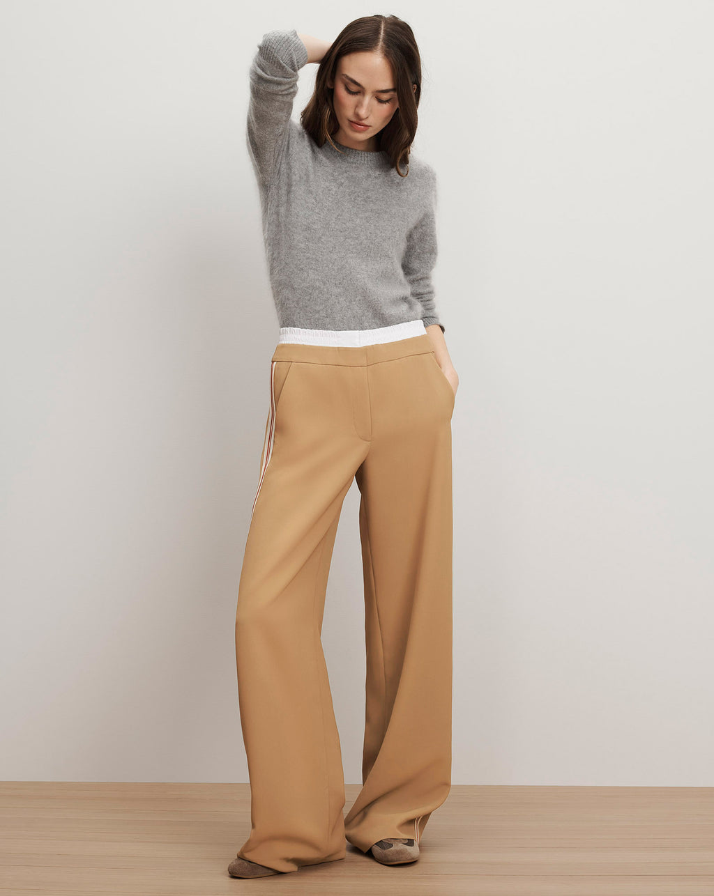 Veronica Beard Eugene Wide-Leg Pant - Khaki