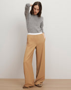 Veronica Beard Eugene Wide-Leg Pant - Khaki