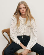 Veronica Beard Gomez Ruffled Blouse - Ecru Multi