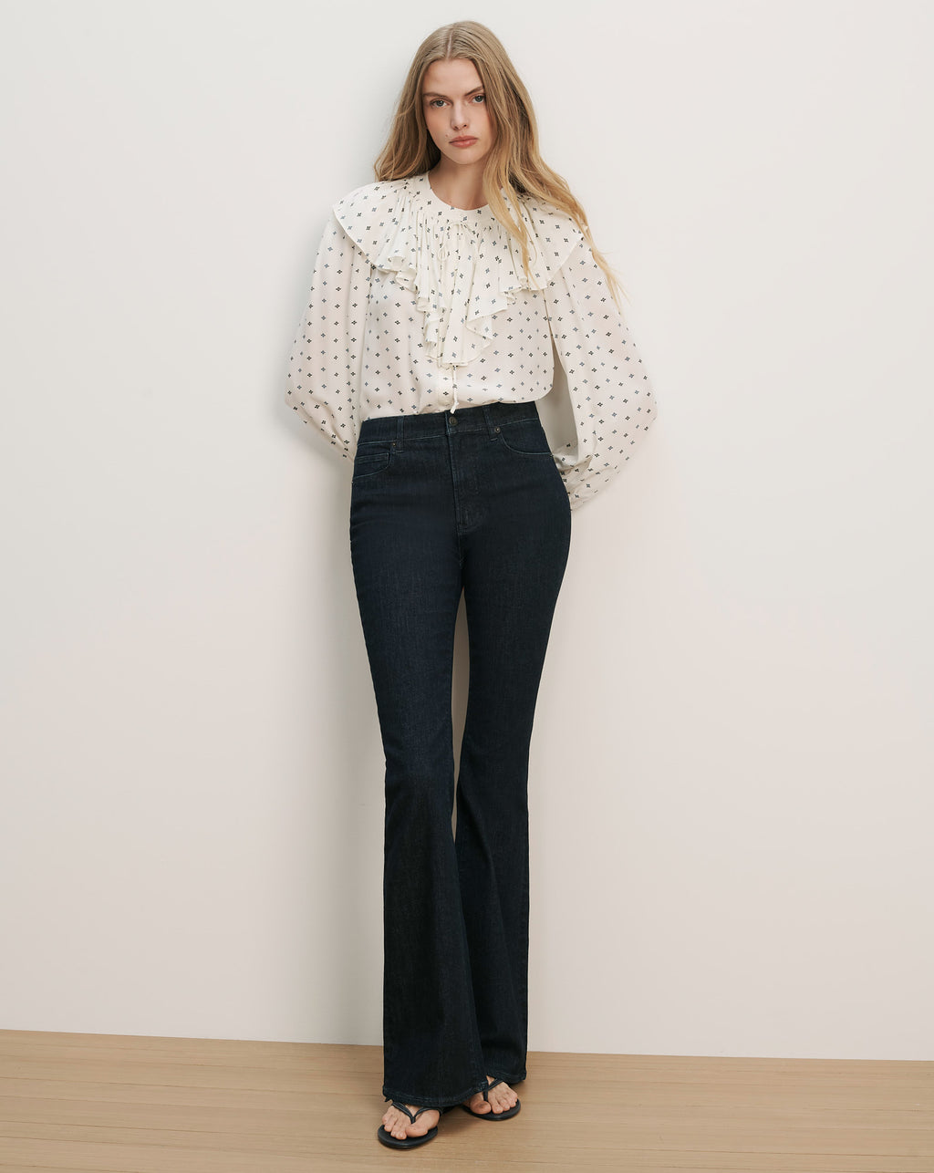 Veronica Beard Gomez Ruffled Blouse - Ecru Multi
