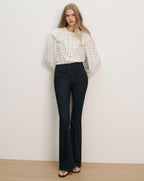 Veronica Beard Gomez Ruffled Blouse - Ecru Multi