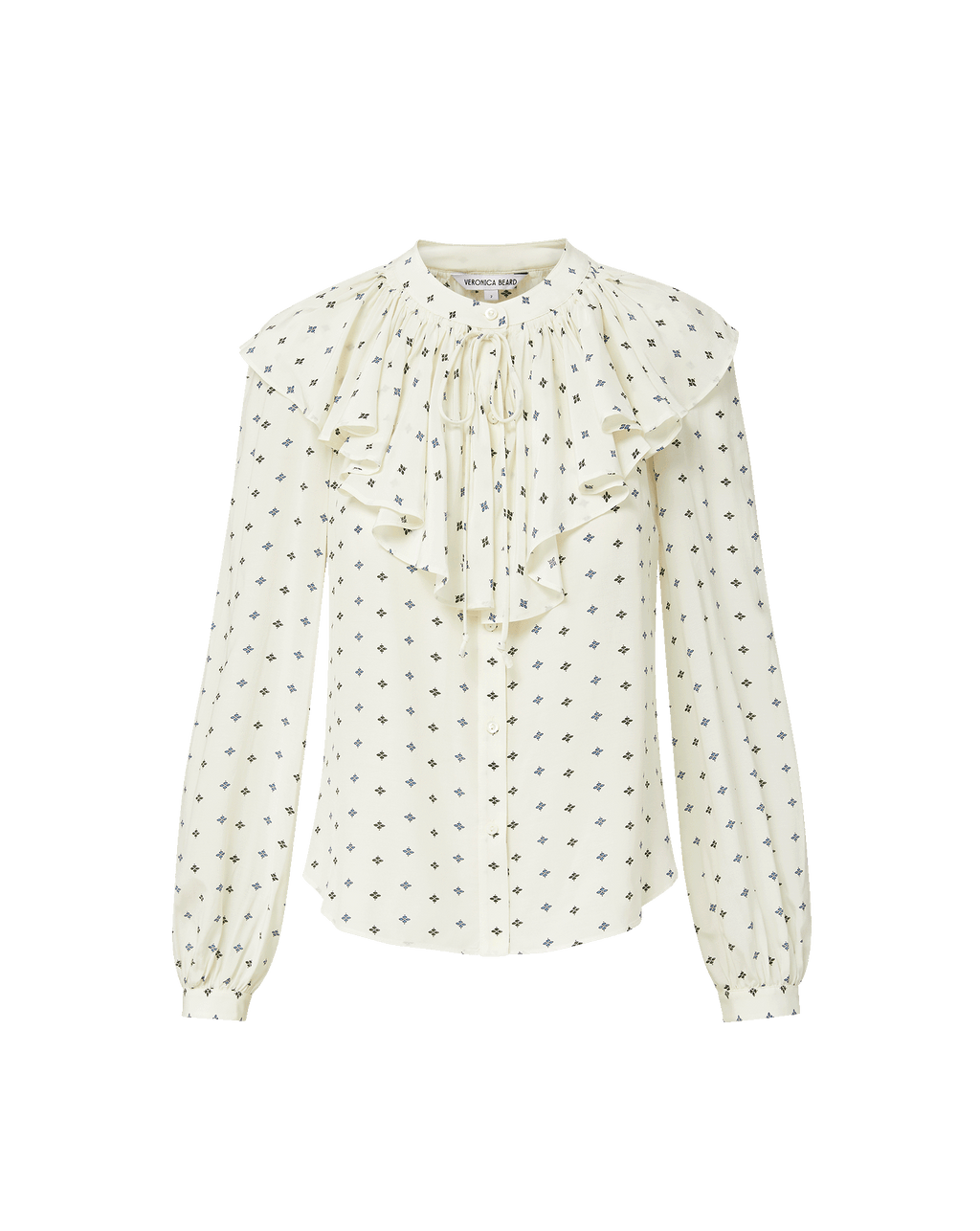 Veronica Beard Gomez Ruffled Blouse - Ecru Multi