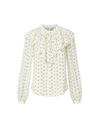 Veronica Beard Gomez Ruffled Blouse - Ecru Multi