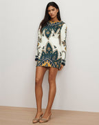 Veronica Beard Cromwell Mini Dress - Ecru Multi