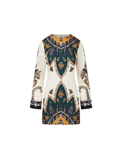 Veronica Beard Cromwell Mini Dress - Ecru Multi