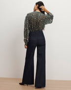 Veronica Beard Lollie Floral Button-Down Blouse - Dark Hunter Green Multi