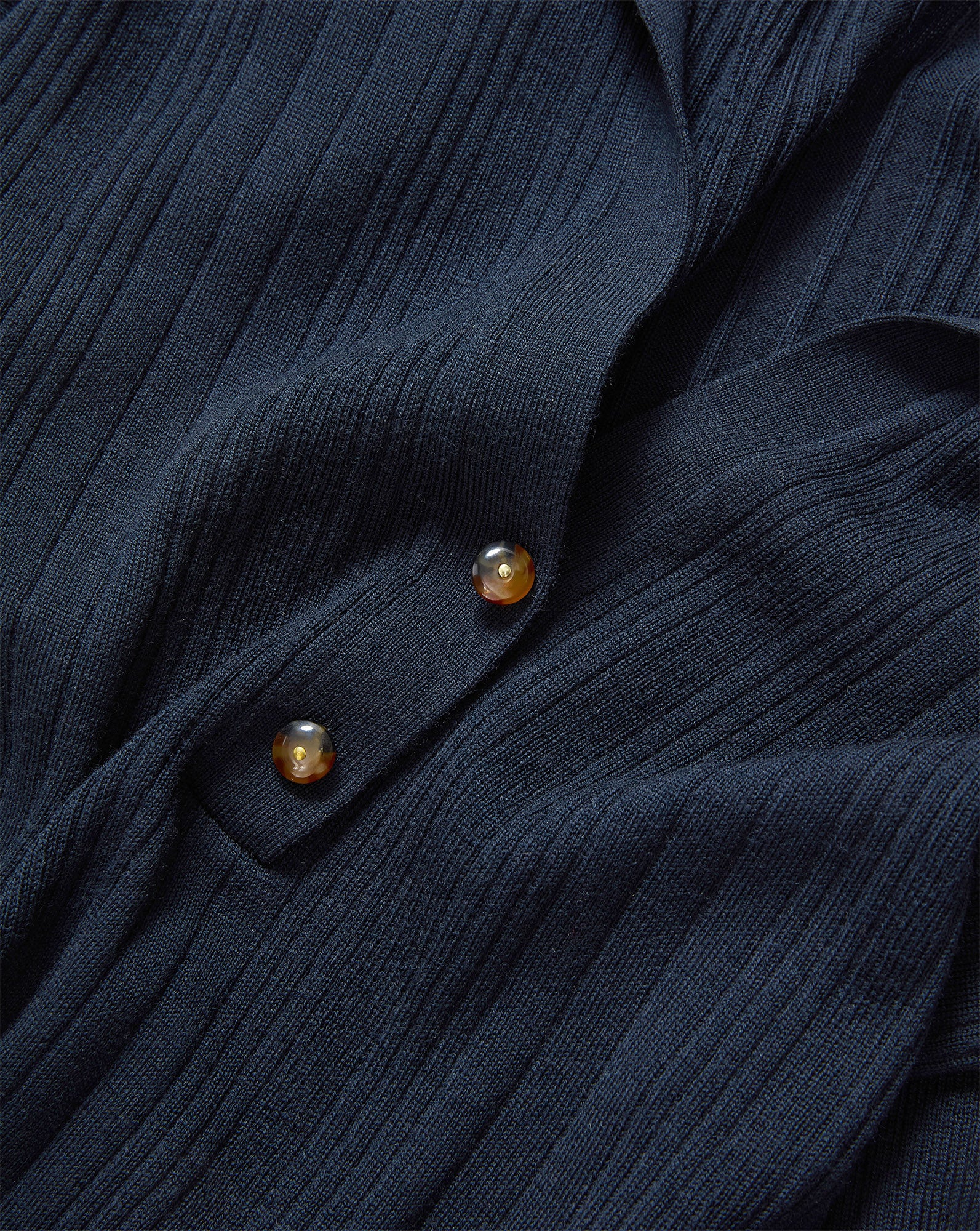 Rouni Merino Wool Collared Pullover in Navy | Veronica Beard