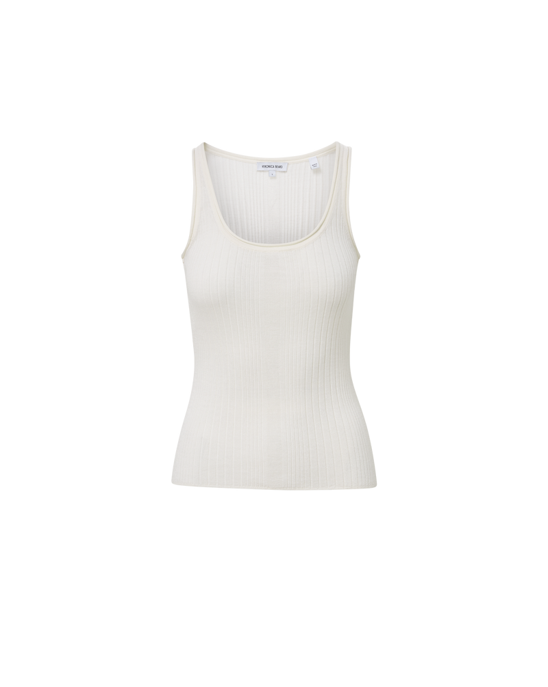 Veronica Beard Birke Merino Wool Tank Top - Ivory