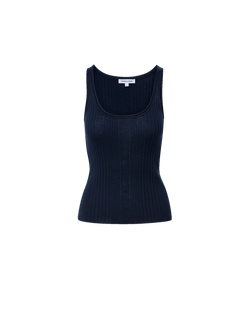 Veronica Beard Birke Merino Wool Tank Top - Navy