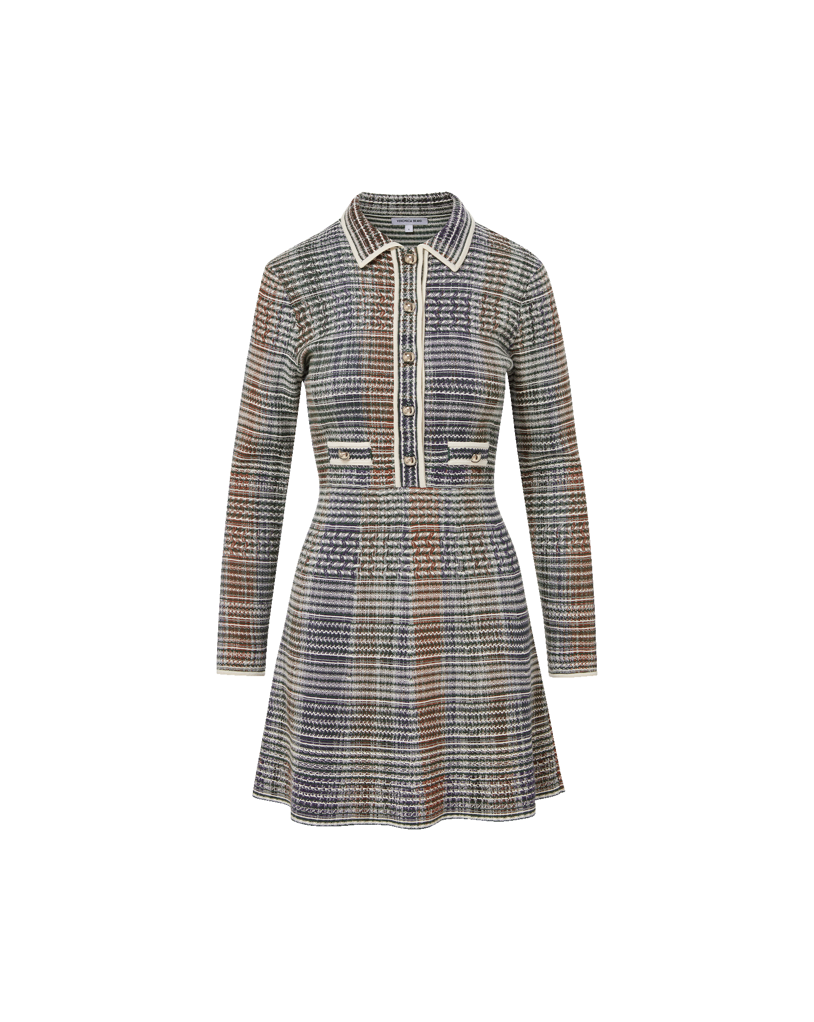 Veronica Beard Lauper Knit Mini Dress | Dark Hunter Green Multi | Size XL