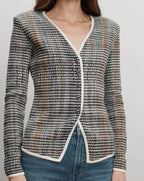 Veronica Beard Nadialine Knit Jacket - Dark Hunter Green Multi