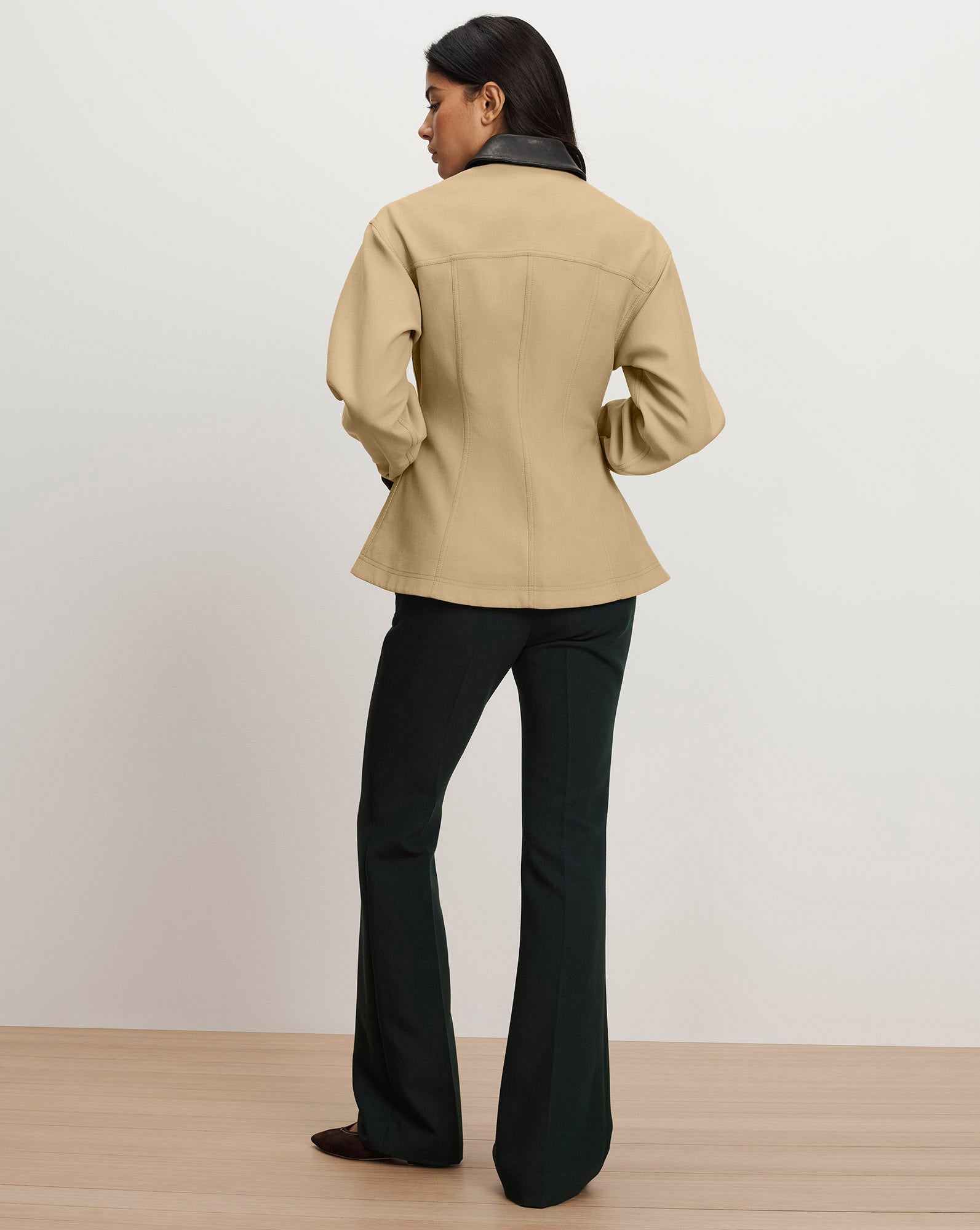 Talla Peplum Jacket in Tan Sand | Veronica Beard