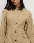 Veronica Beard Talla Peplum Jacket - Sand