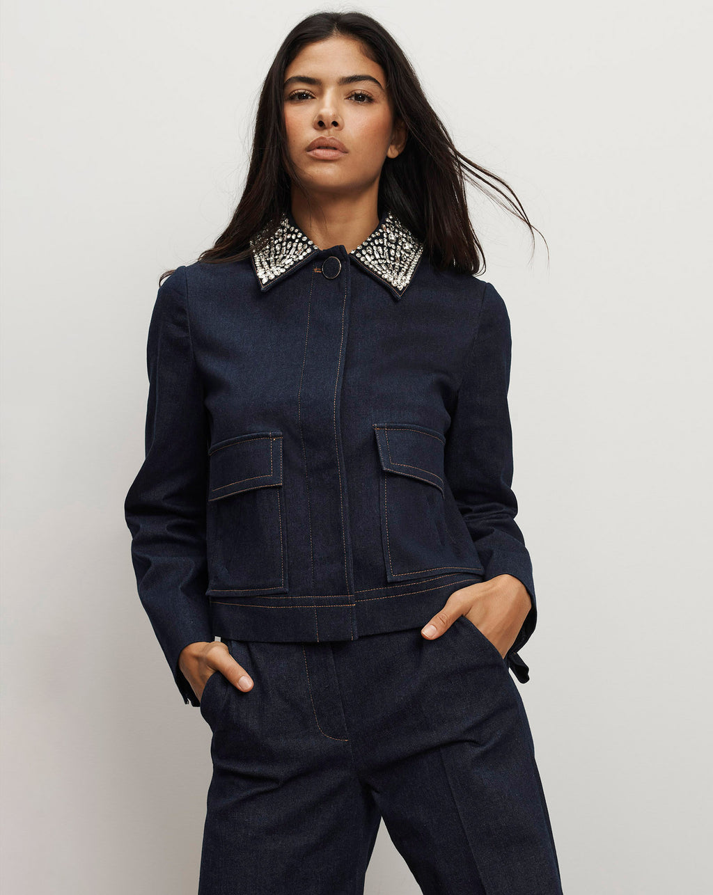 Veronica Beard Barrington Denim Jacket - Midnight Wash