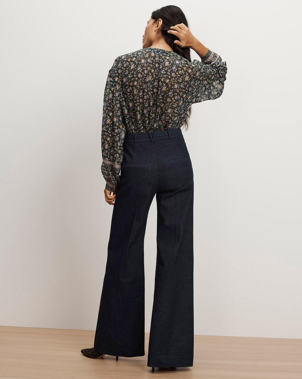 Veronica Beard Crue Wide-Leg Denim Pant - Midnight Wash