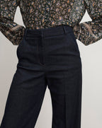 Veronica Beard Crue Wide-Leg Denim Pant - Midnight Wash