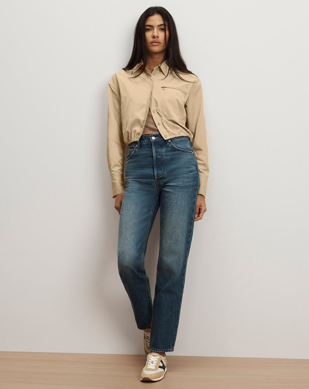 Veronica Beard Wilfred Bungee Button-Down Shirt - Sand