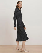 Veronica Beard Barrett Plaid Midi Dress - Navy/White Multi