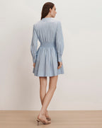 Veronica Beard Schor Mini Shirtdress - Ice Blue Multi