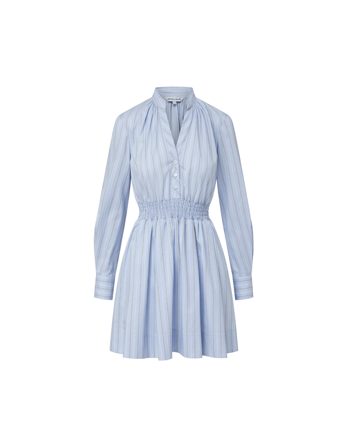 Schor Striped Mini Shirtdress in Ice Blue Multi | Veronica Beard