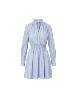 Veronica Beard Schor Mini Shirtdress - Ice Blue Multi