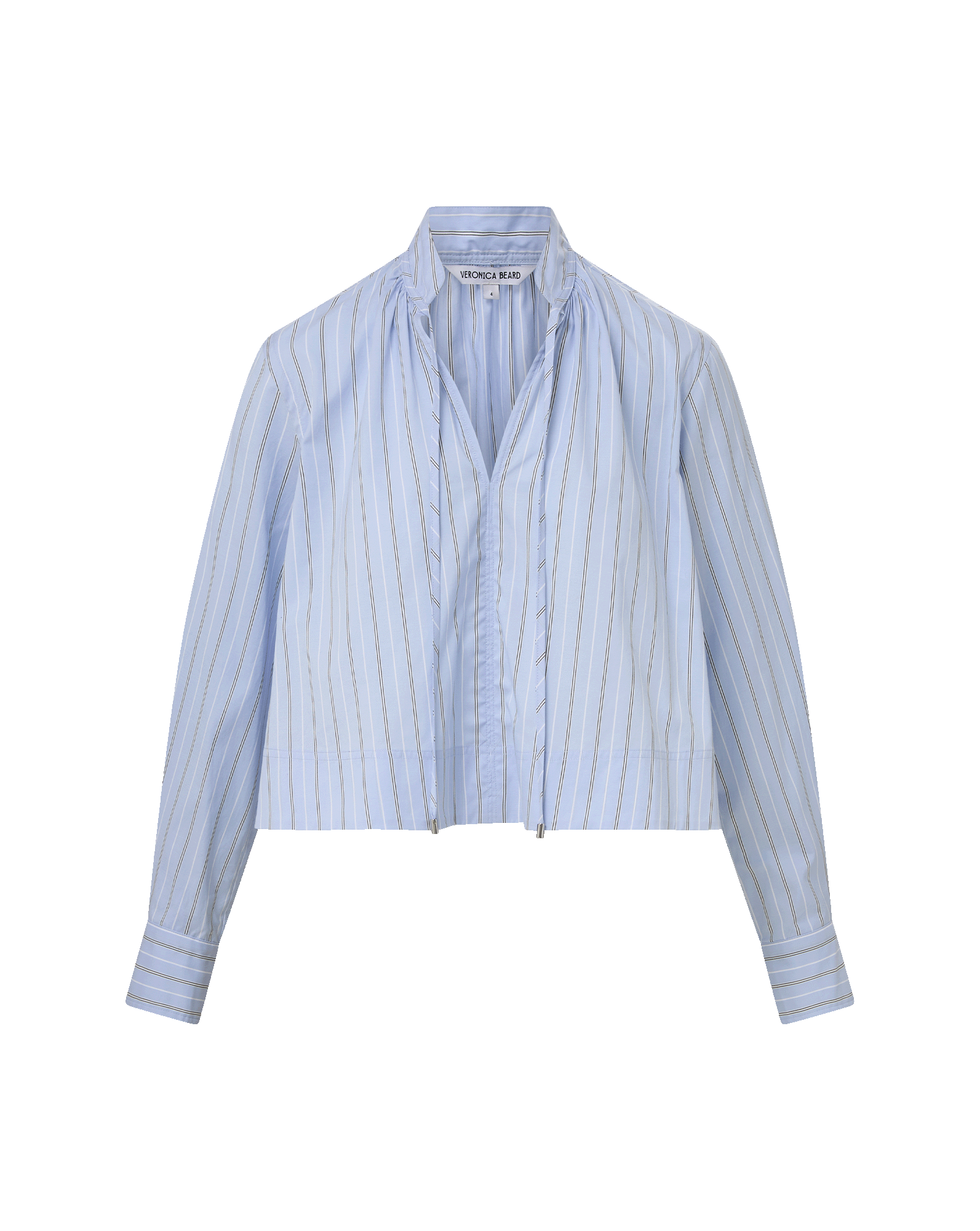 Veronica Beard Kaits Striped Blouse - Ice Blue Multi