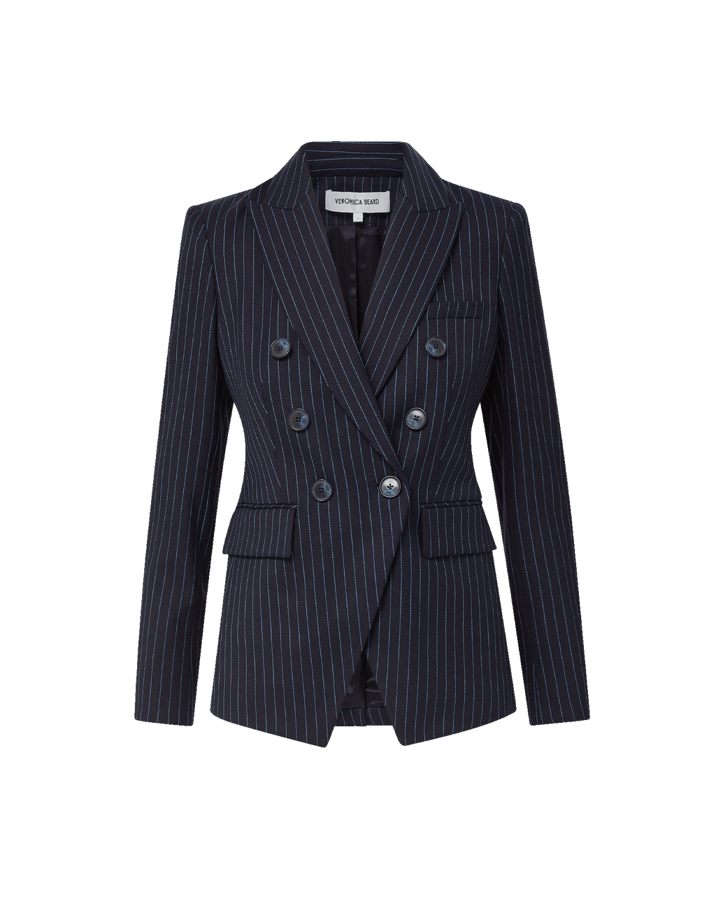 Miller Pinstripe Dickey Jacket in Navy/Royal Blue | Veronica Beard