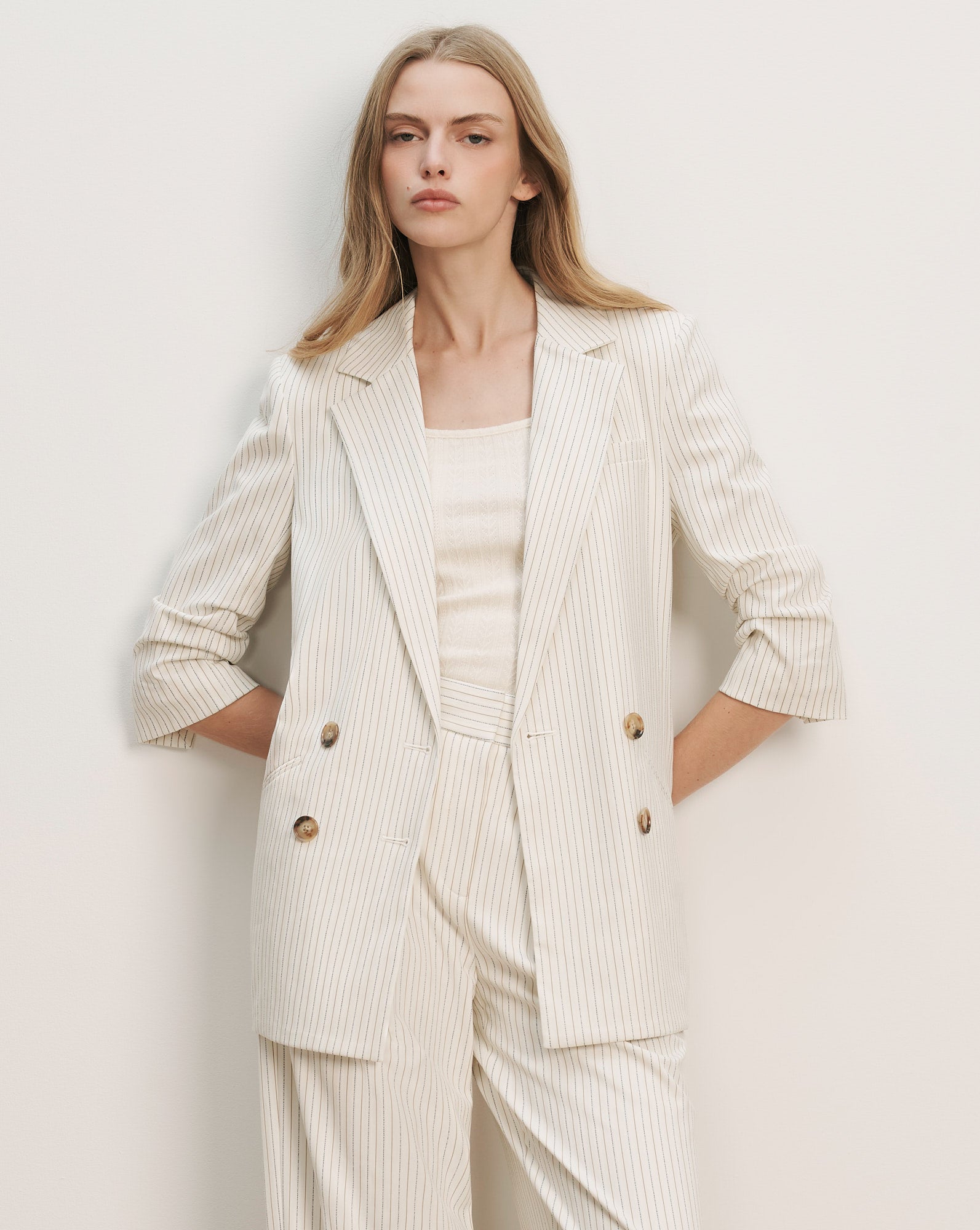 Rupert Dickey Jacket in Dove White Multi | Veronica Beard