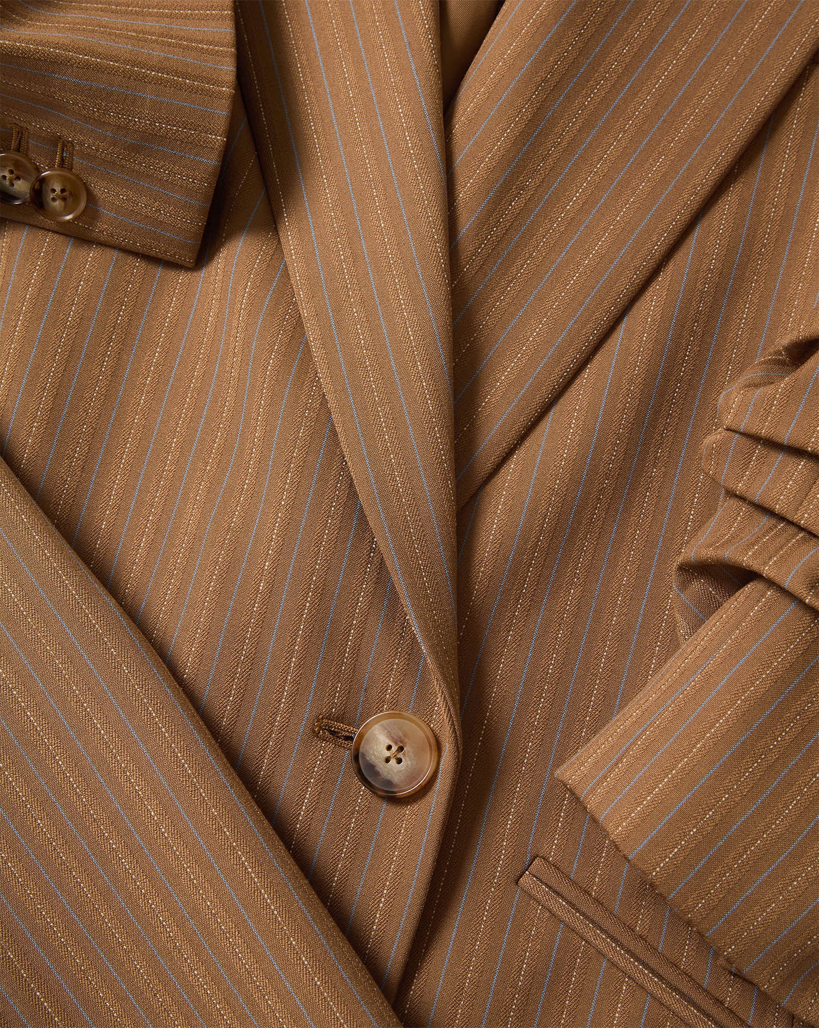 Rupert Dickey Jacket in Brown Pinstripe Malt Multi | Veronica Beard