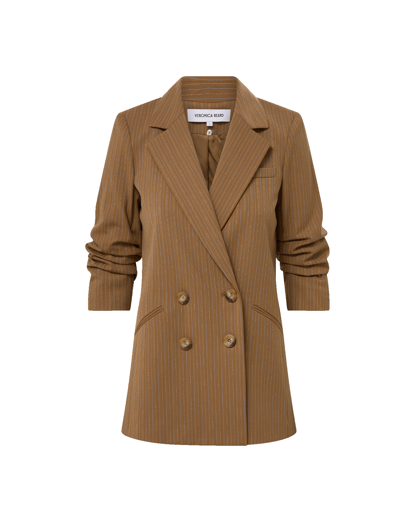 Rupert Dickey Jacket in Brown Pinstripe Malt Multi | Veronica Beard