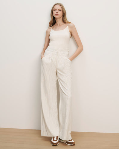 Veronica Beard Rimini Wide-Leg Pant - Dove Multi