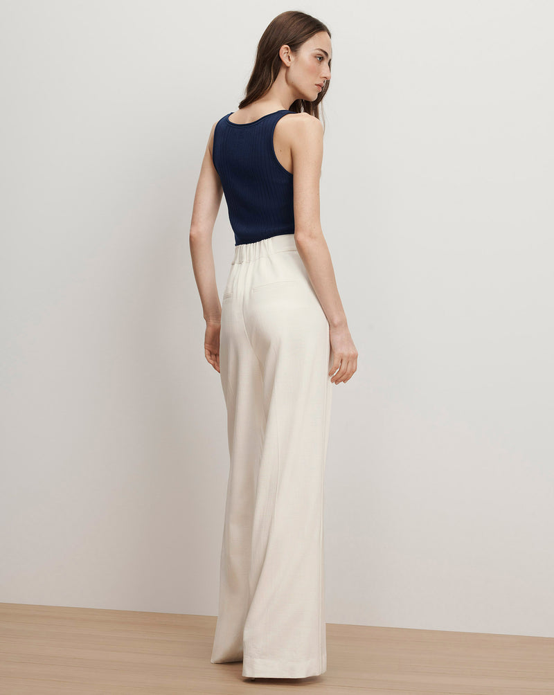 Veronica Beard Marbeau Wide-Leg Pant - Dove White