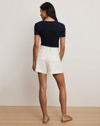 Veronica Beard Marbeau Pleated Short - Dove White