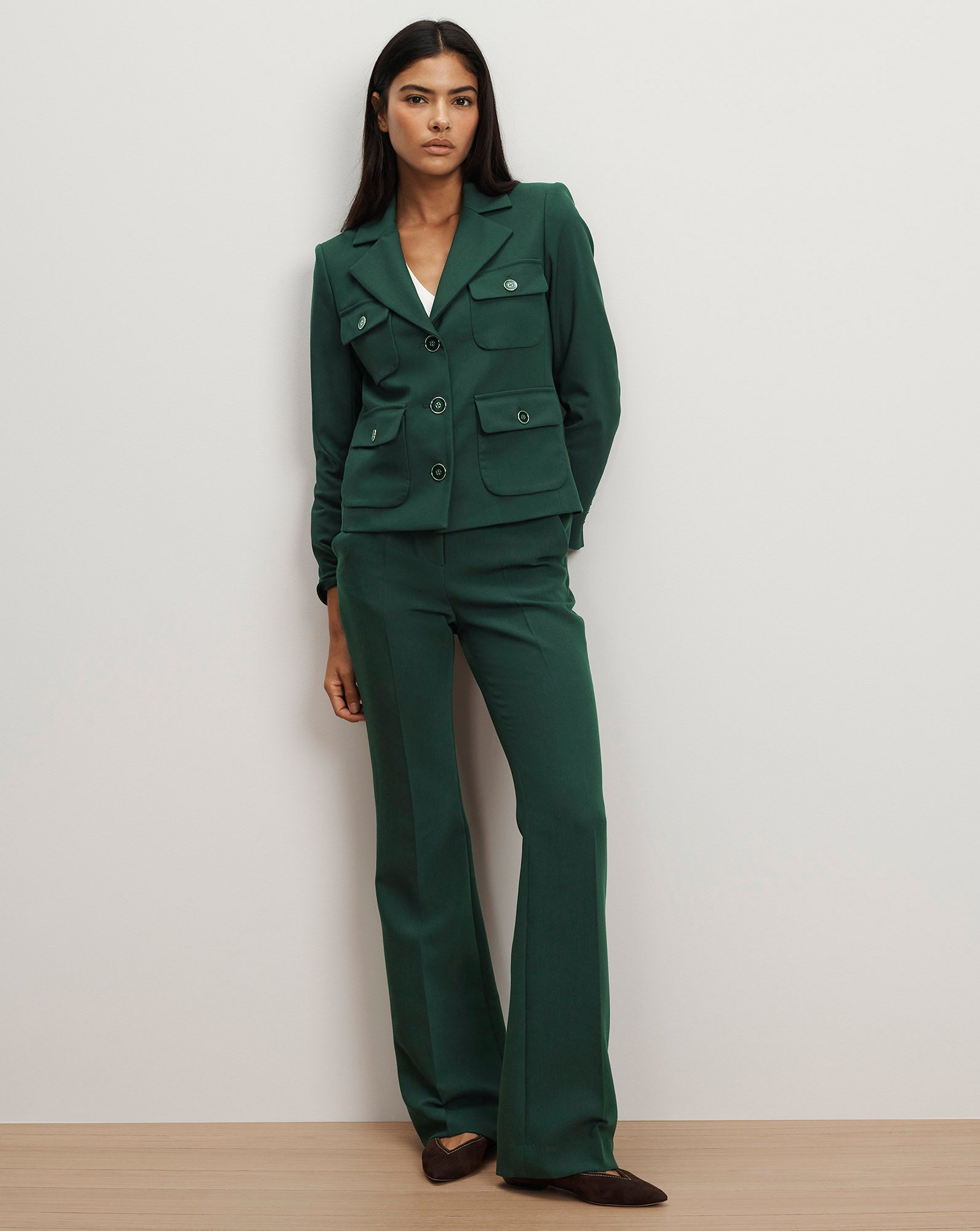 Veronica Beard Melvin Flared Pant | Dark Hunter Green | Size 14 Veronica Beard Melvin Flared Pant | Dark Hunter Green | Size 14