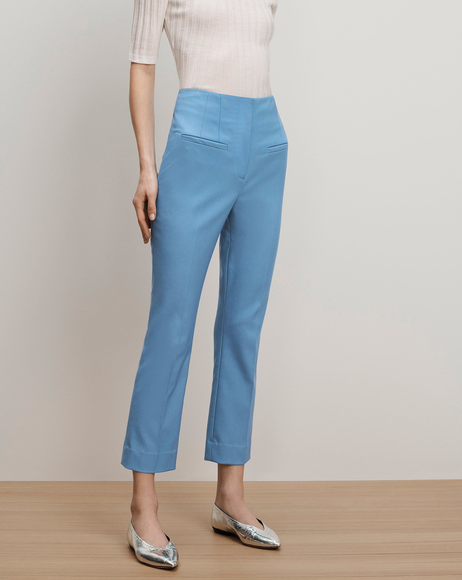 Veronica Beard Kean Slim-Leg Pant - Blue Jasper