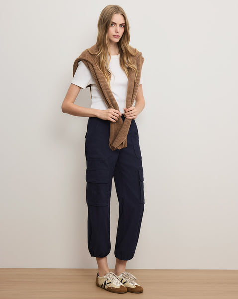 Dari Wide-Leg Cargo Pant in Navy | Veronica Beard