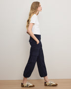 Veronica Beard Dari Wide-Leg Cargo Pant - Navy