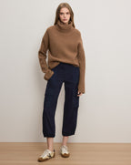 Veronica Beard Dari Wide-Leg Cargo Pant - Navy