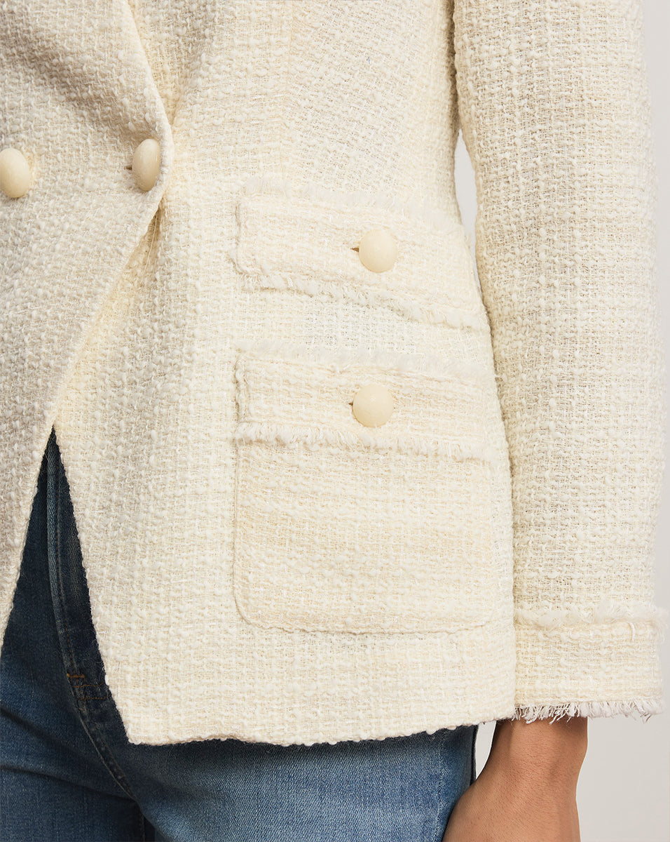 Yves Tweed Jacket in Dove White | Veronica Beard