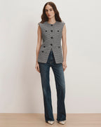 Veronica Beard Tamara Tweed Vest - Navy/Dove White