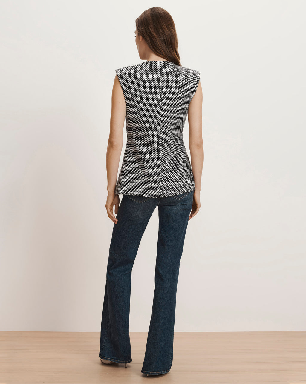 Veronica Beard Tamara Tweed Vest - Navy/Dove White