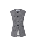 Veronica Beard Tamara Tweed Vest - Navy/Dove White