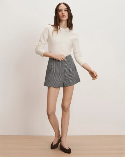 Veronica Beard Jazmin Tweed Short - Navy/Dove White